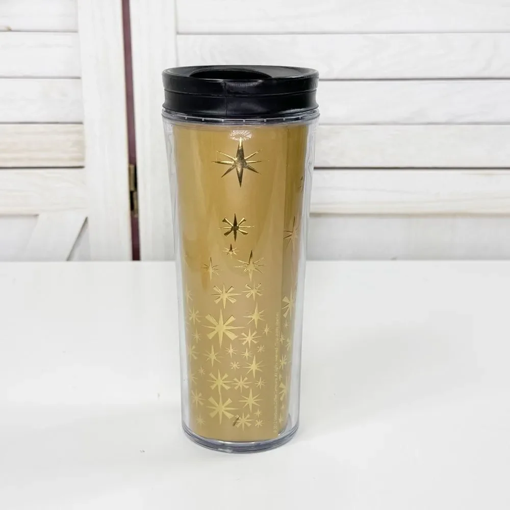 Starbucks Holiday 2011 Retro Snowflake Stars Acrylic‎ Travel Tumbler 12oz